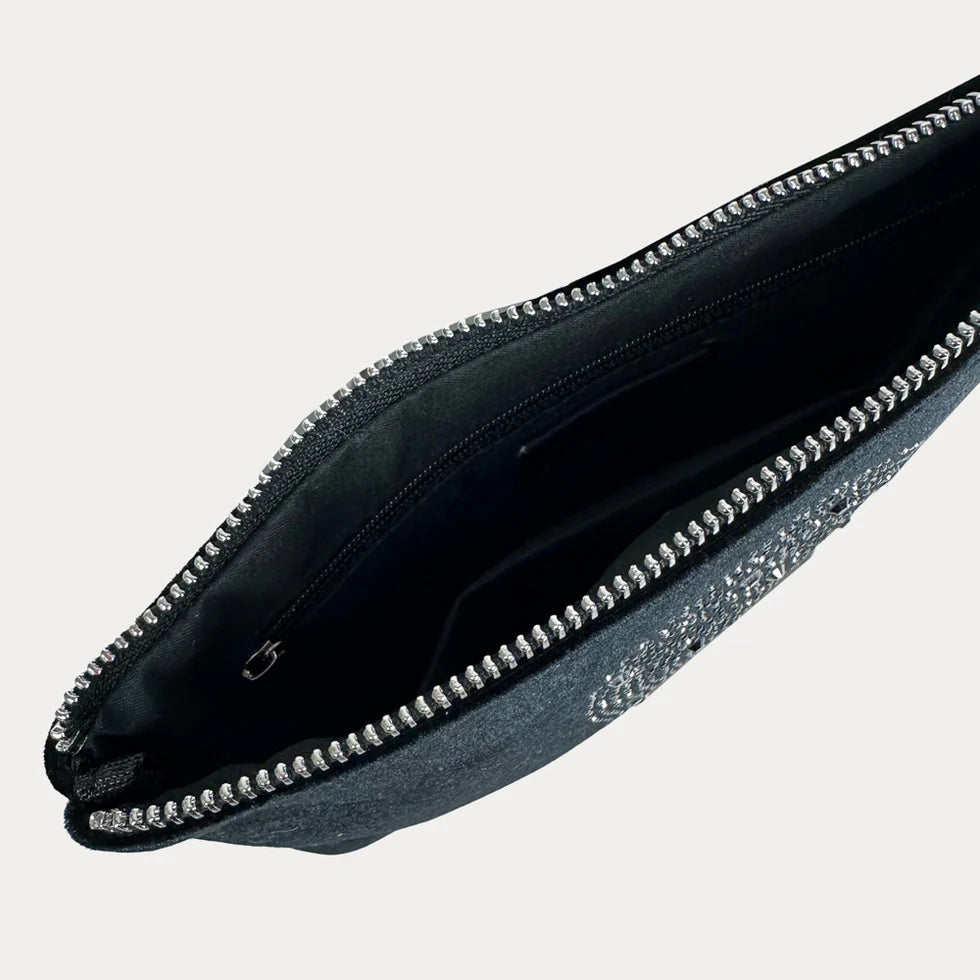 Sloan Velour Skull Embossed Pouch - Anniversary Collection