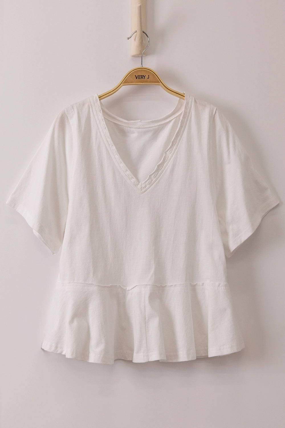 Mineral Washed V-Neck Knit Top