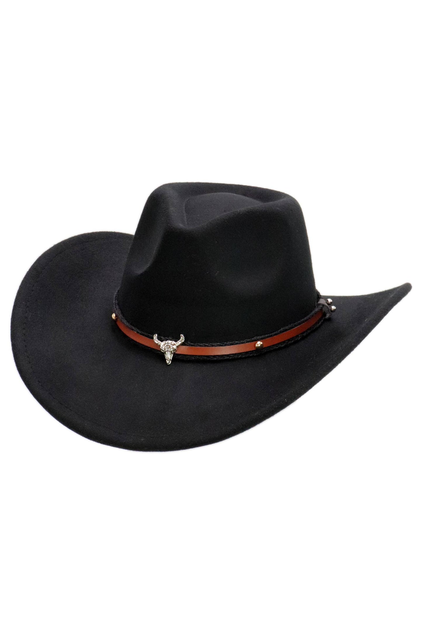 Buffalo Skull Retro Felt Cowboy Hat