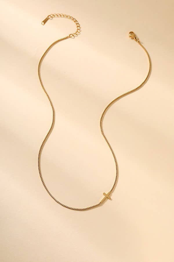 STAINLESS STEEL TARNISH FREE CROSS NECKLACE