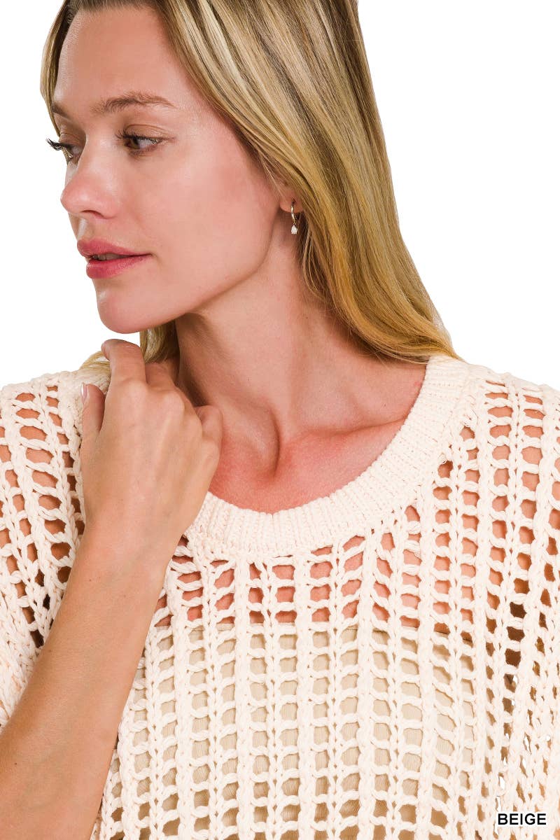 Crochet Sweater Knit Top