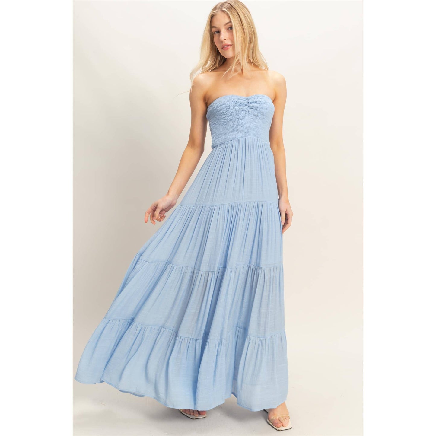 Smocked Elastic Maxi Dress