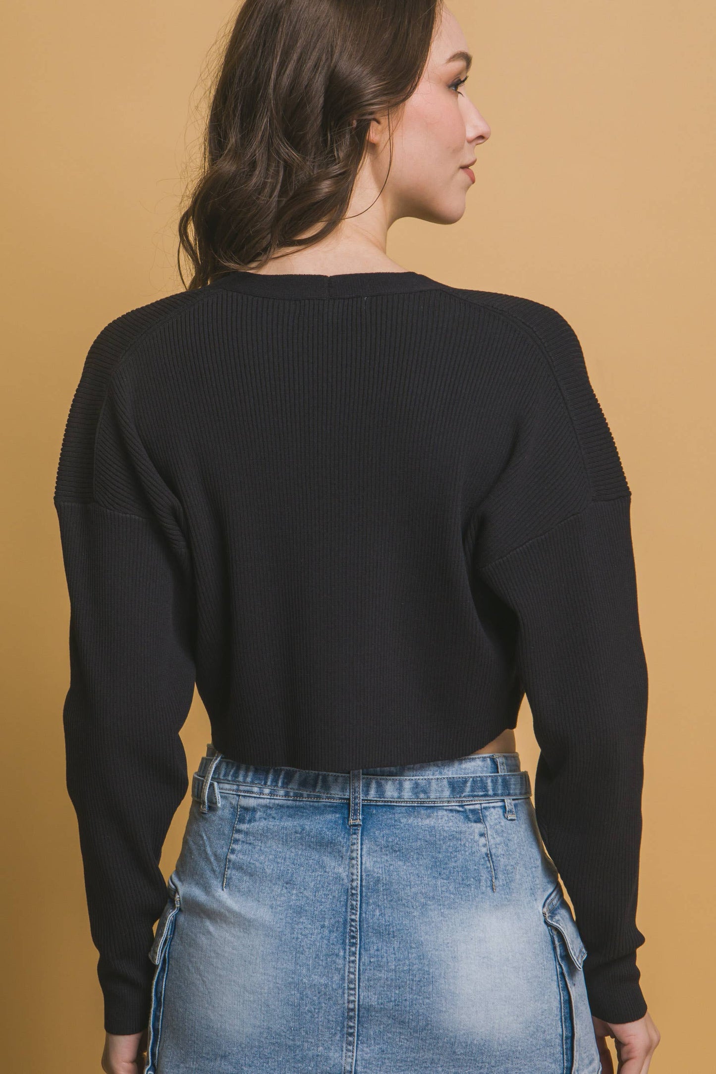 Cropped Long Sleeve Open Bolero Shrug