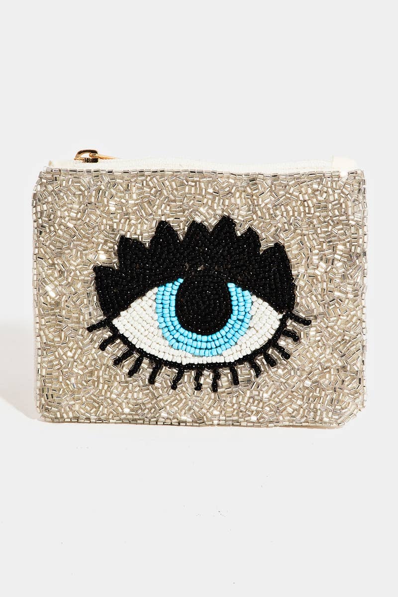 Beaded Evil Eye Coin Purse