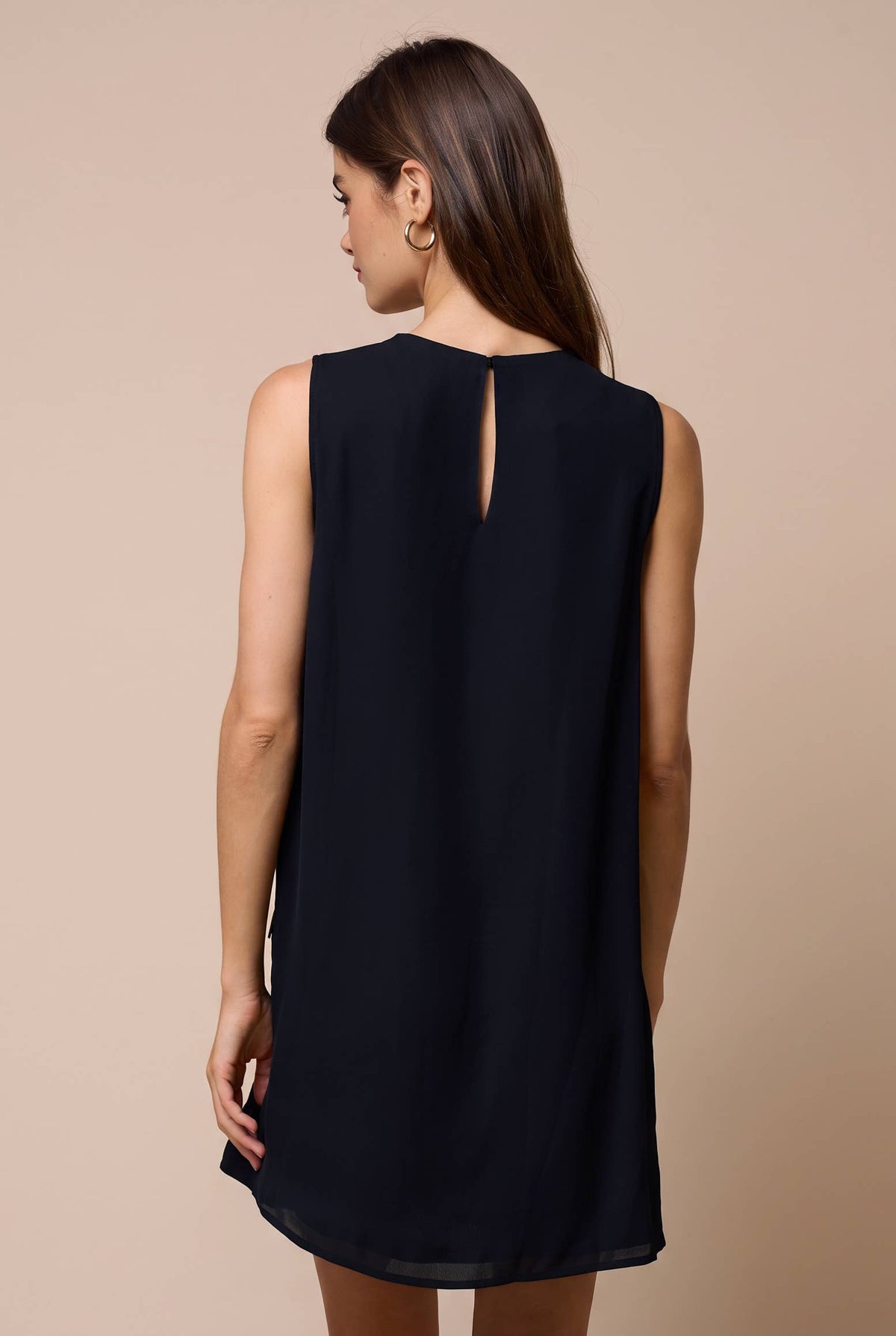 Sequin Layered Fringe Sleeveless Shift Dress