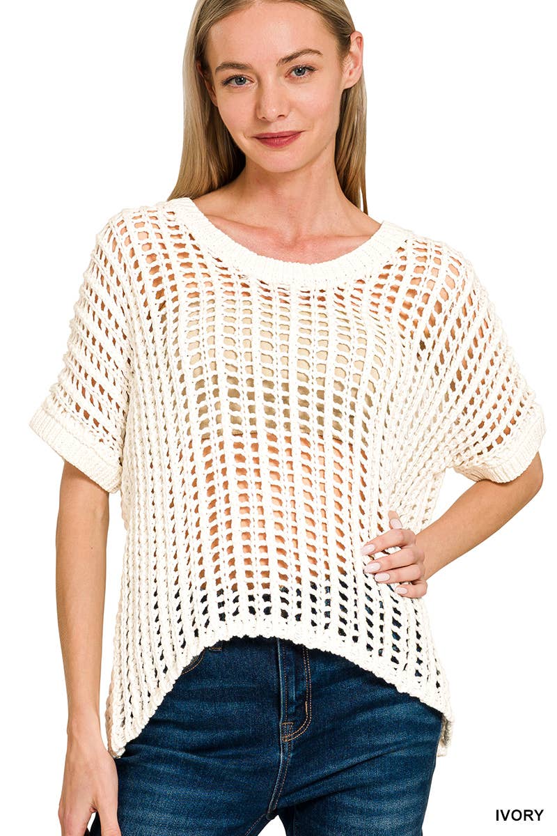 Crochet Sweater Knit Top