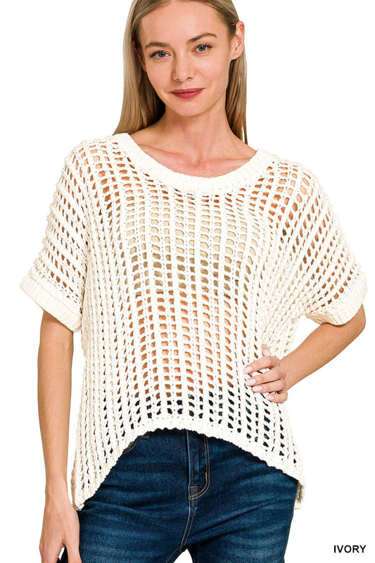 Crochet Sweater Knit Top