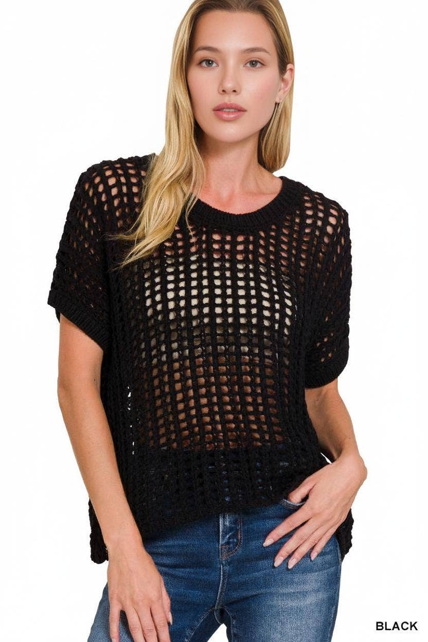 Crochet Sweater Knit Top