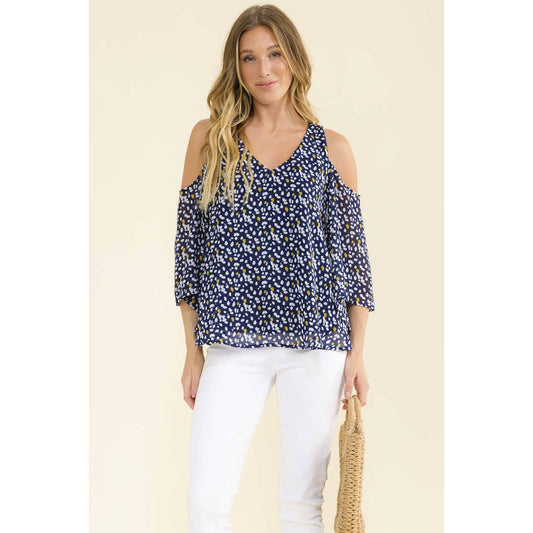 Printed Peek a Boo  sleeve top