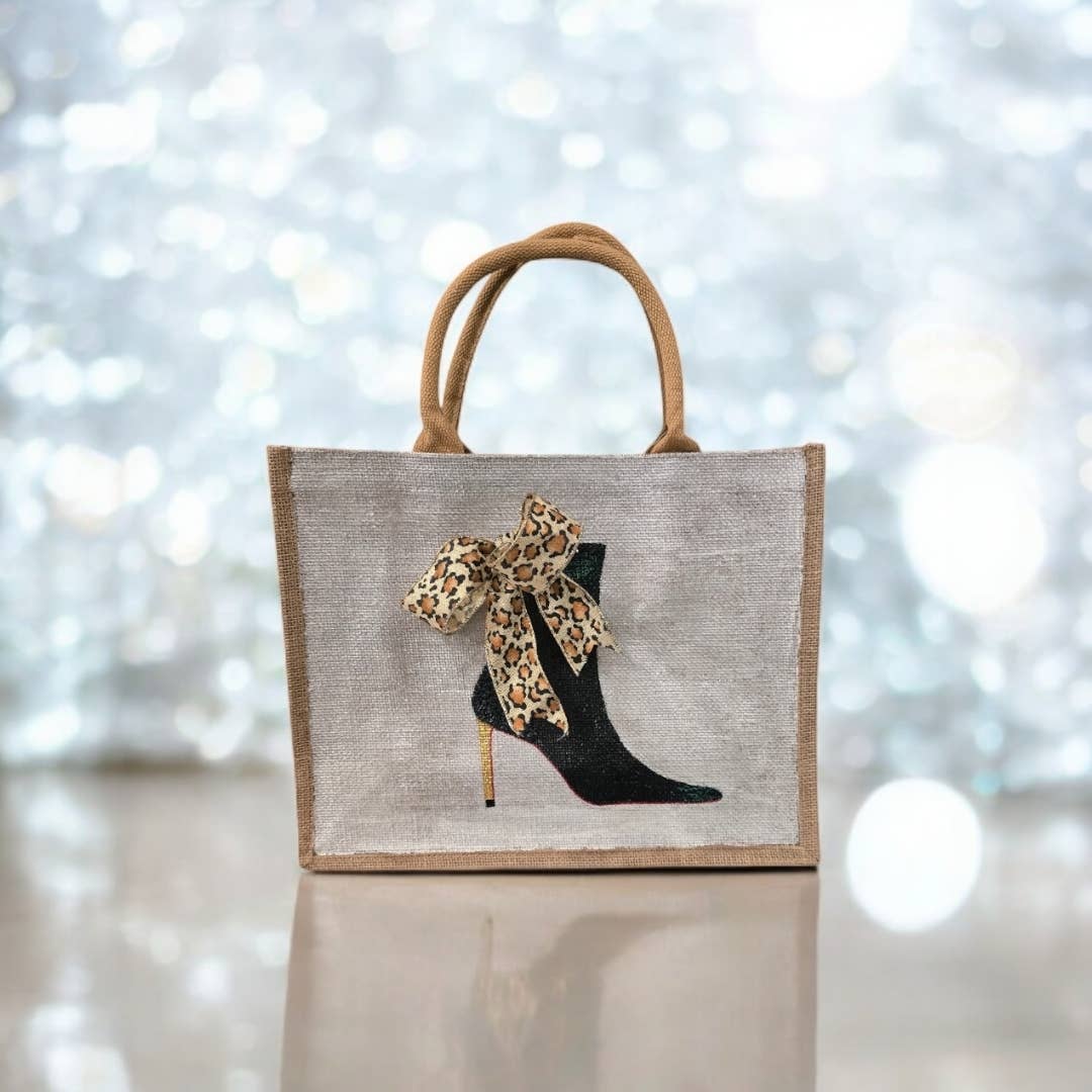 Silver Red Bottom Booties Tote Bag