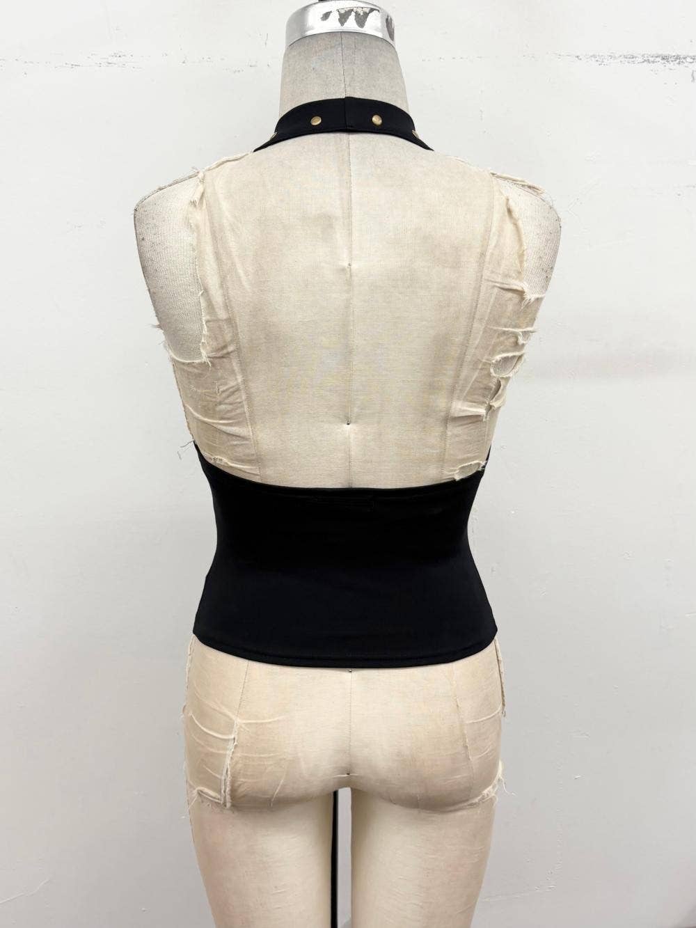 Stud Trim Halter Neck Top
