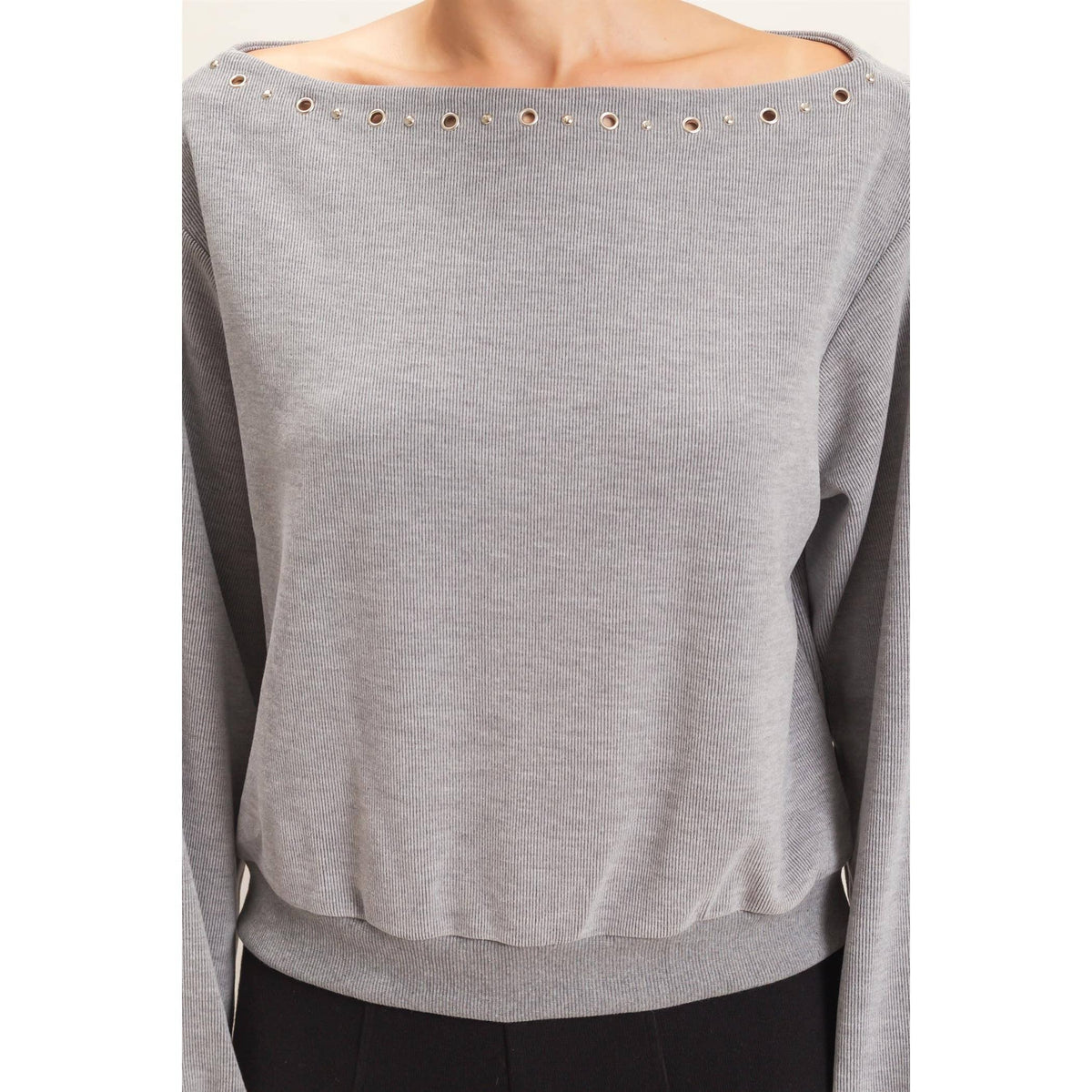 Studded Crew Neck Sweatshirt