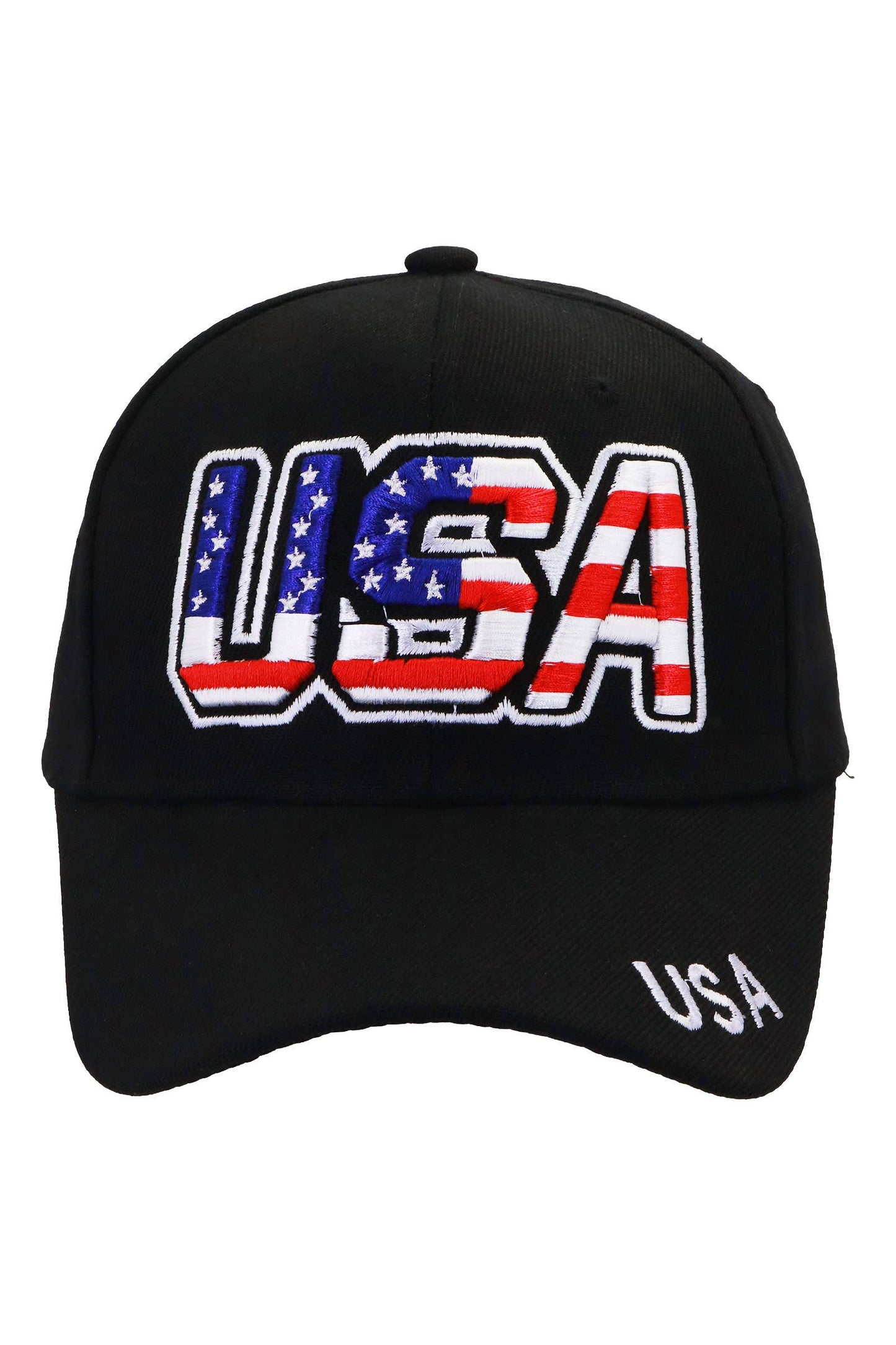USA Patriotic Logo Velcro Back Acrylic Baseball Cap