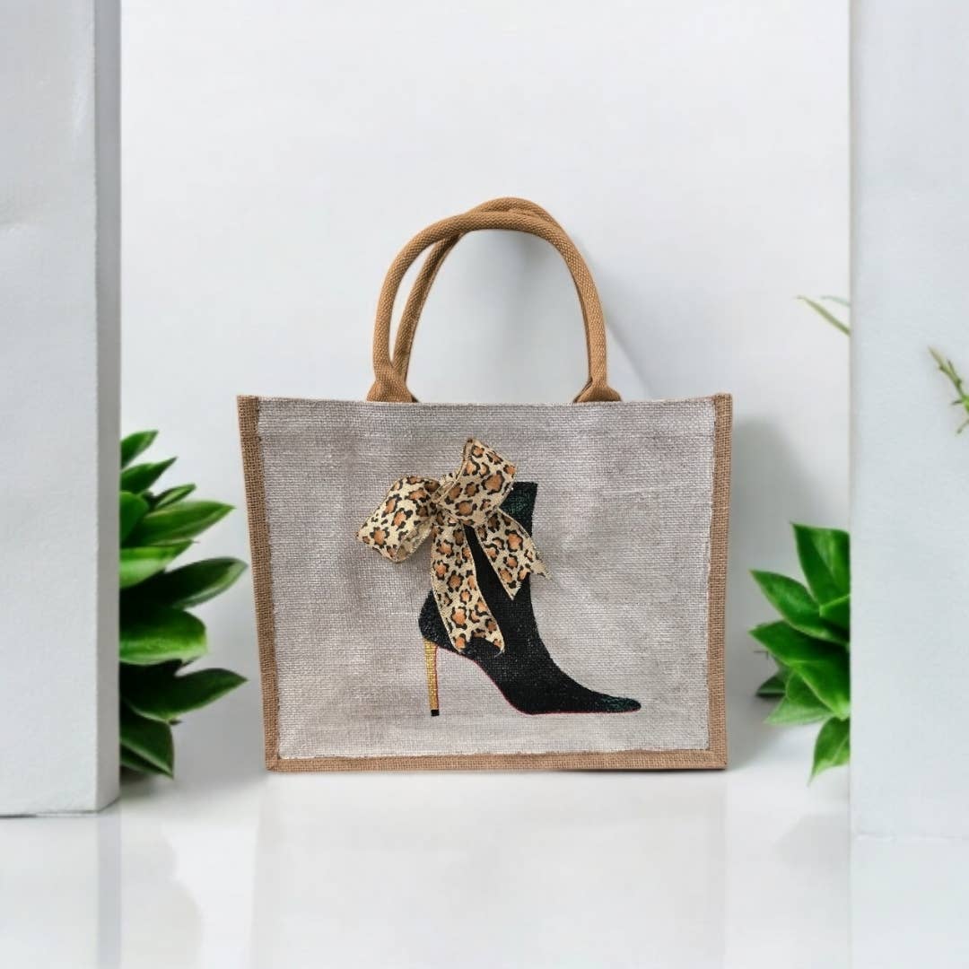 Silver Red Bottom Booties Tote Bag