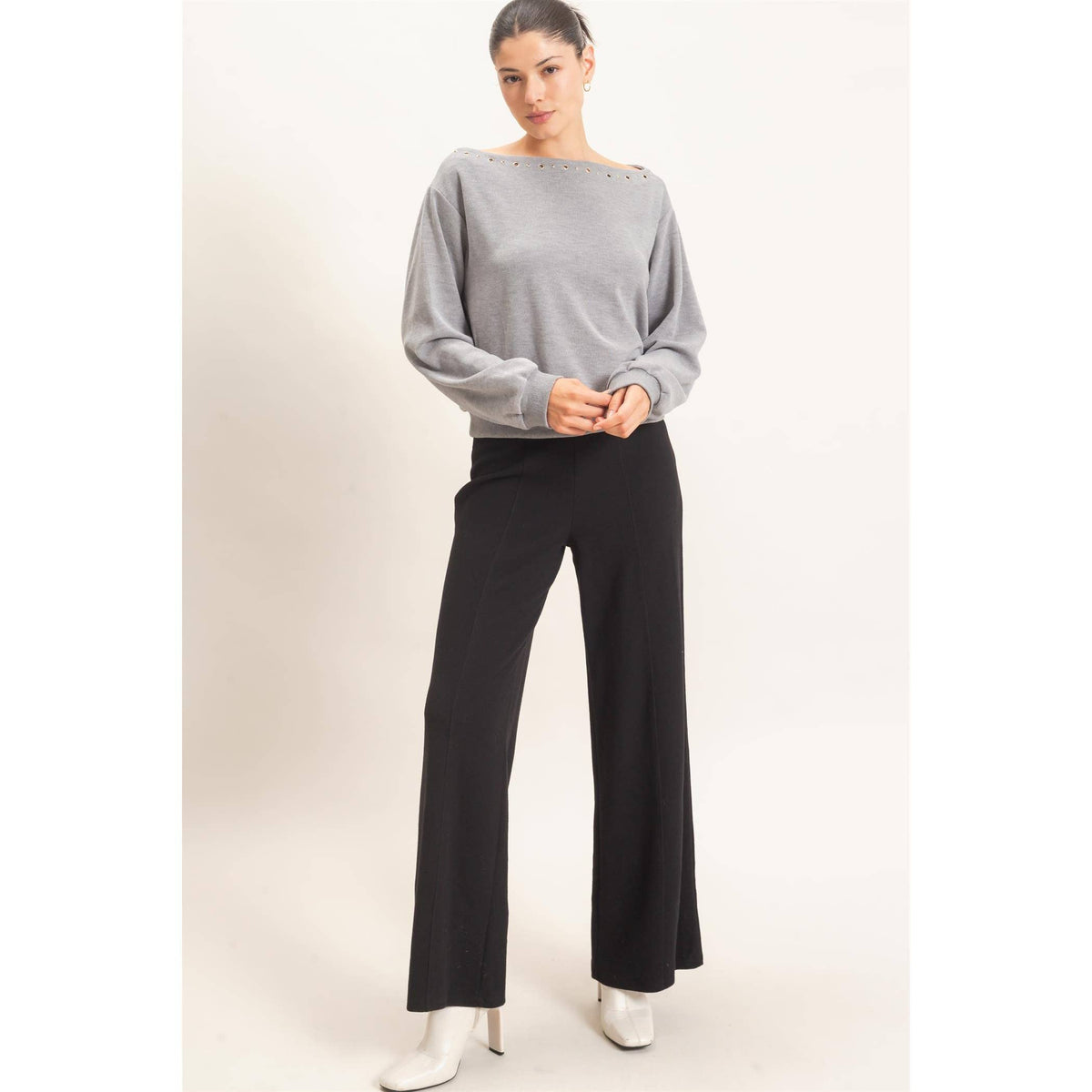 Studded Crew Neck Sweatshirt