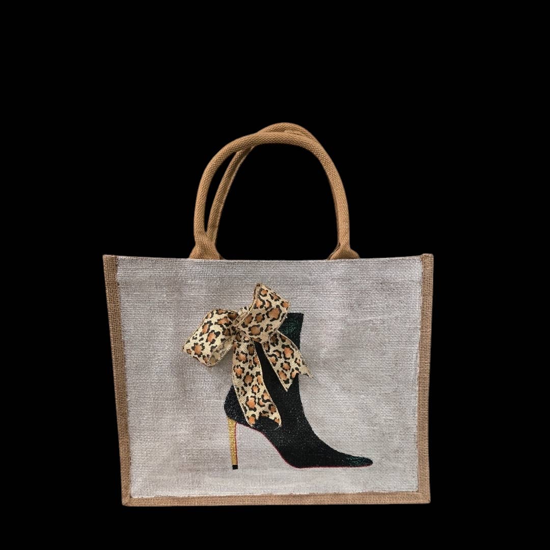Silver Red Bottom Booties Tote Bag