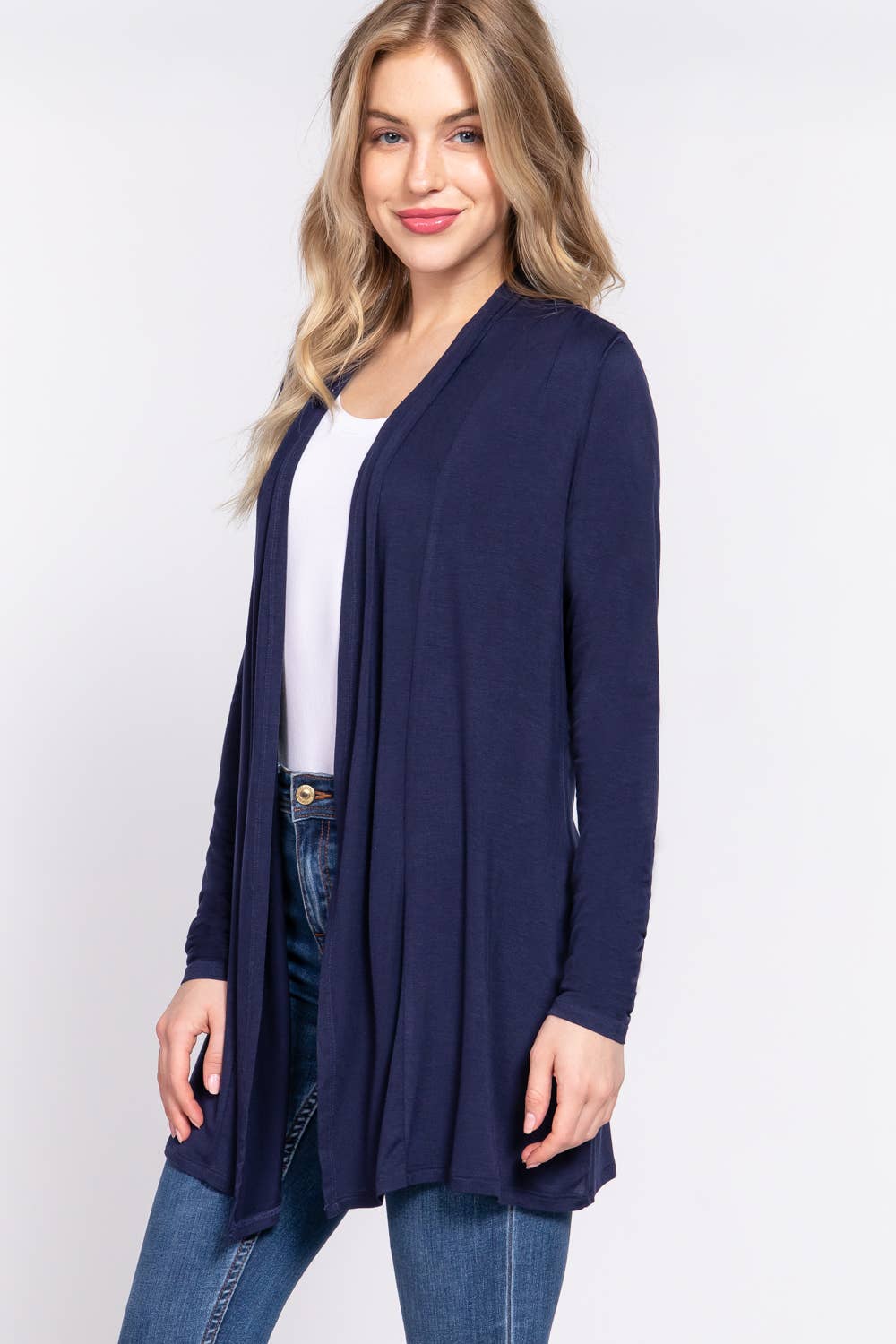 Long Sleeve Rayon Jersey Long Cardigan