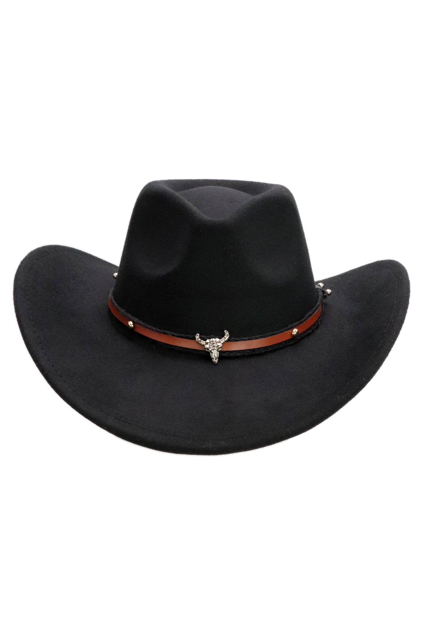 Buffalo Skull Retro Felt Cowboy Hat