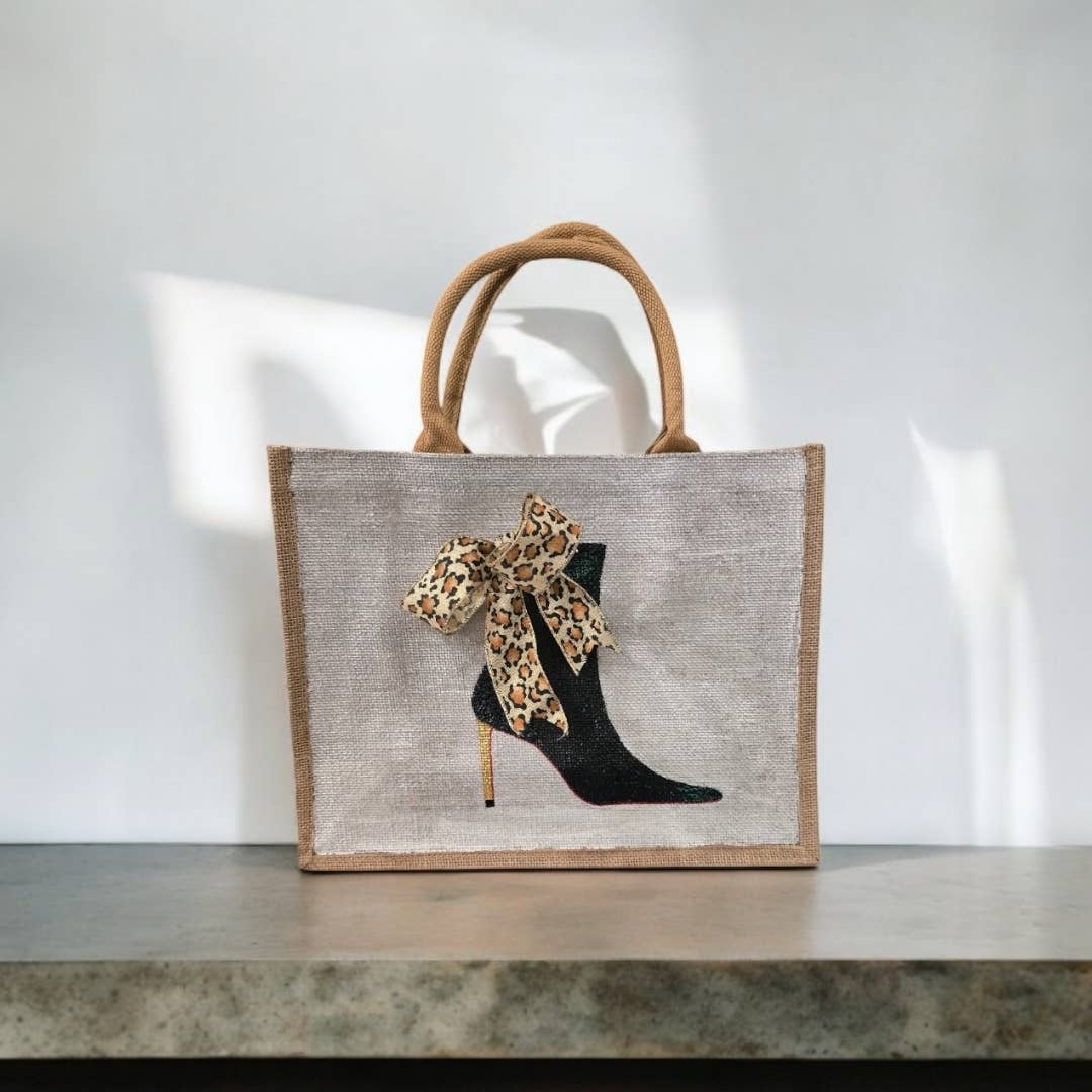 Silver Red Bottom Booties Tote Bag