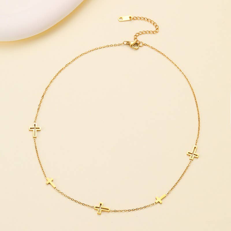 STAINLESS STEEL TARNISH FREE CROSS NECKLACE