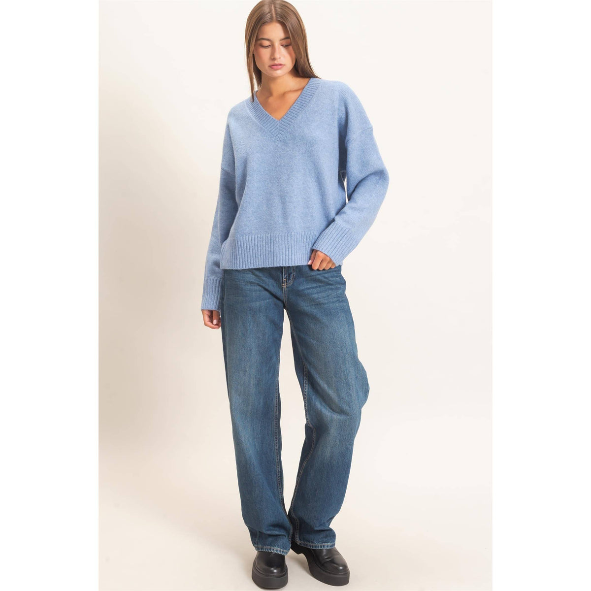 V-Neck Relaxed Fit Sweater