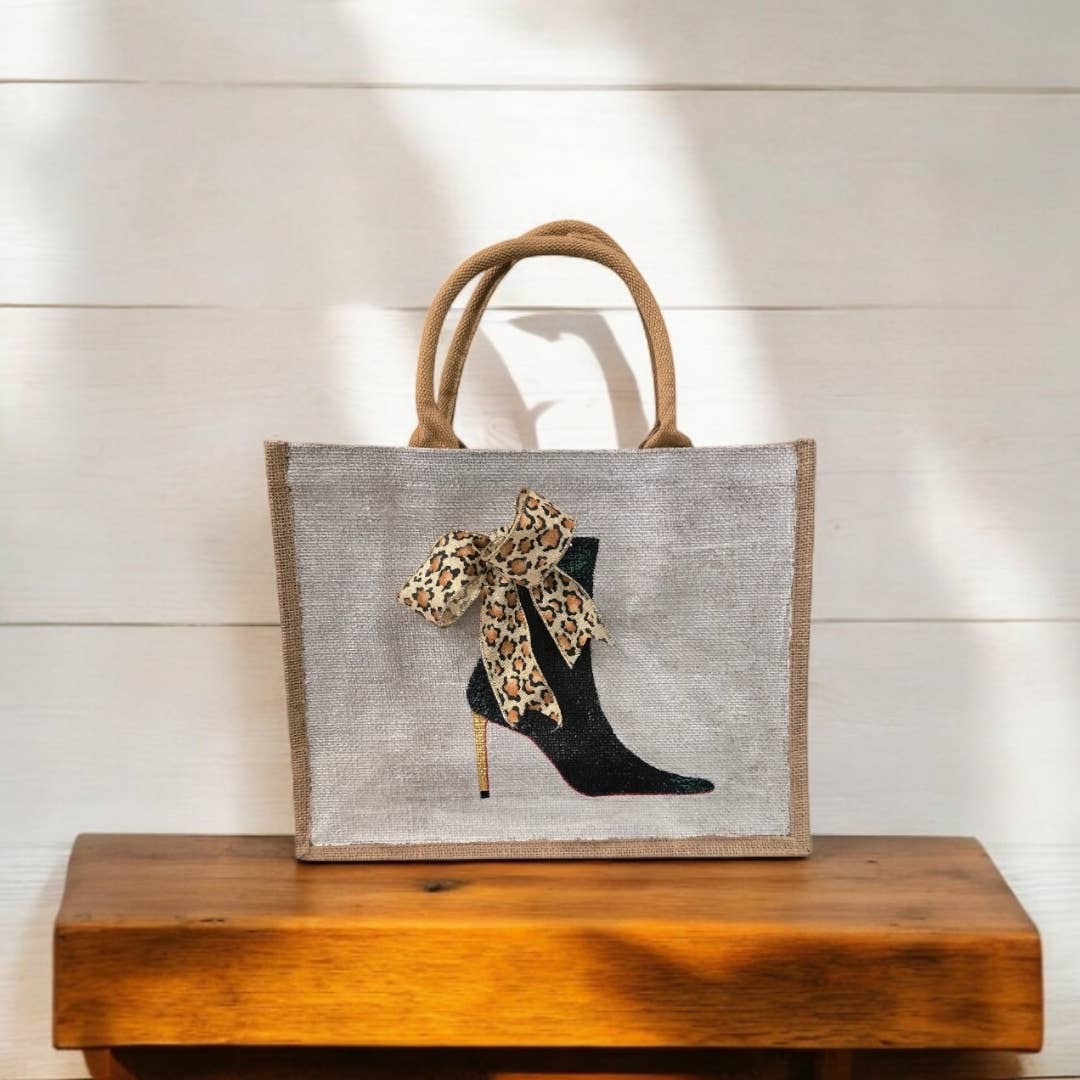 Silver Red Bottom Booties Tote Bag