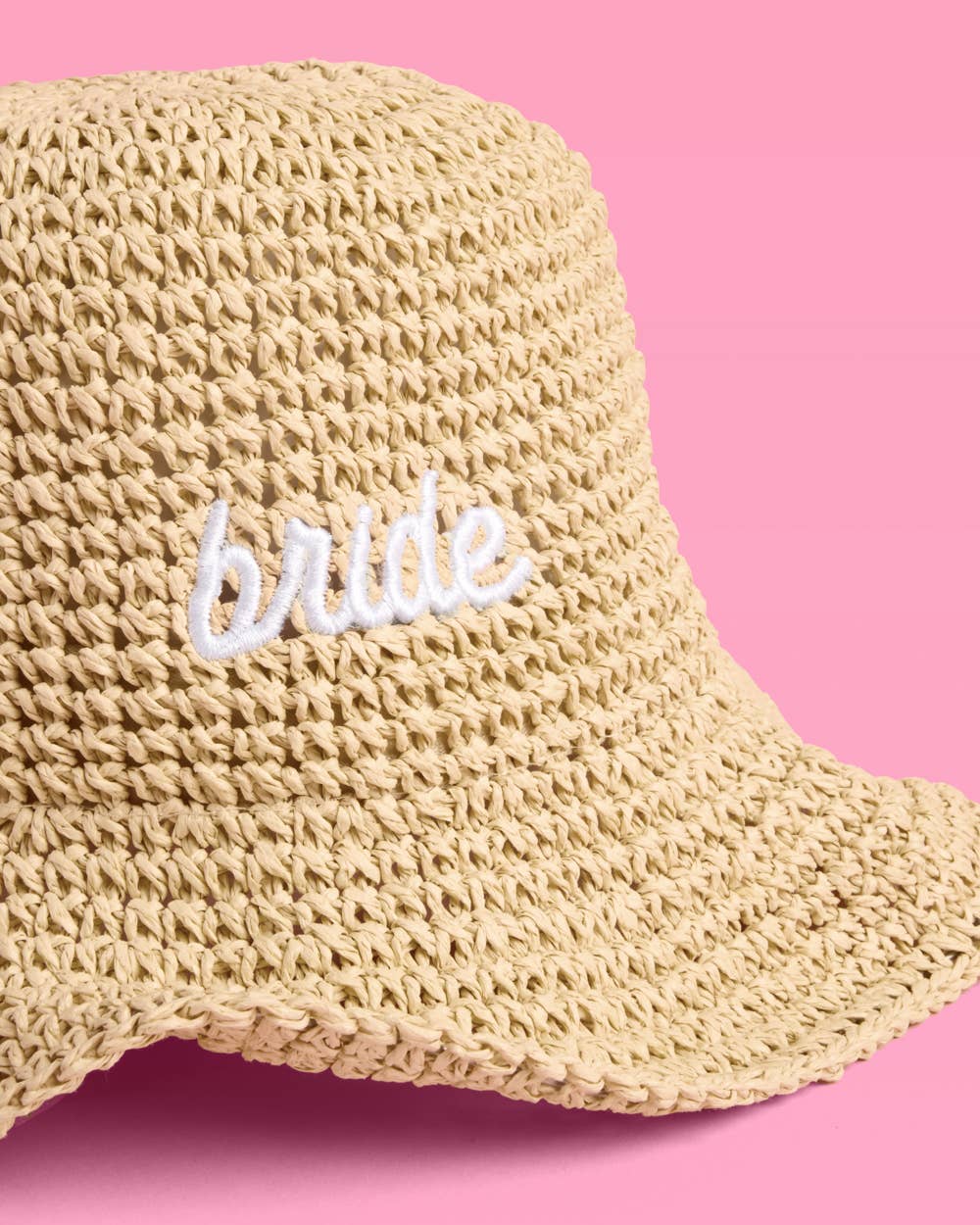 Bride Straw Bucket Hat | Bridal Headwear, Bachelorette