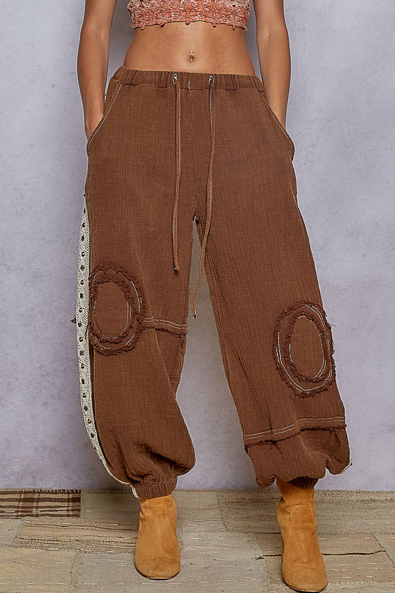 Pol Vintage Washing Double Gauze Stud Jogger Pants SALE