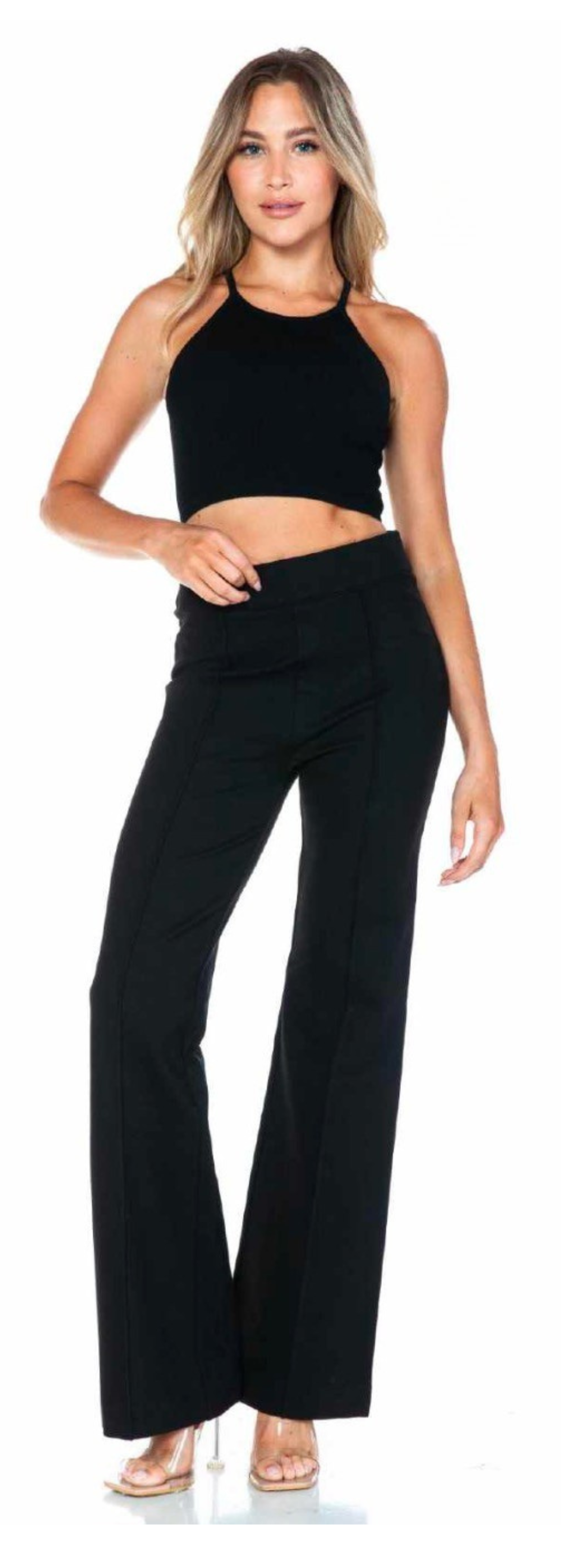 Ultra Stretch Ponte Flare Pant with Front Seam