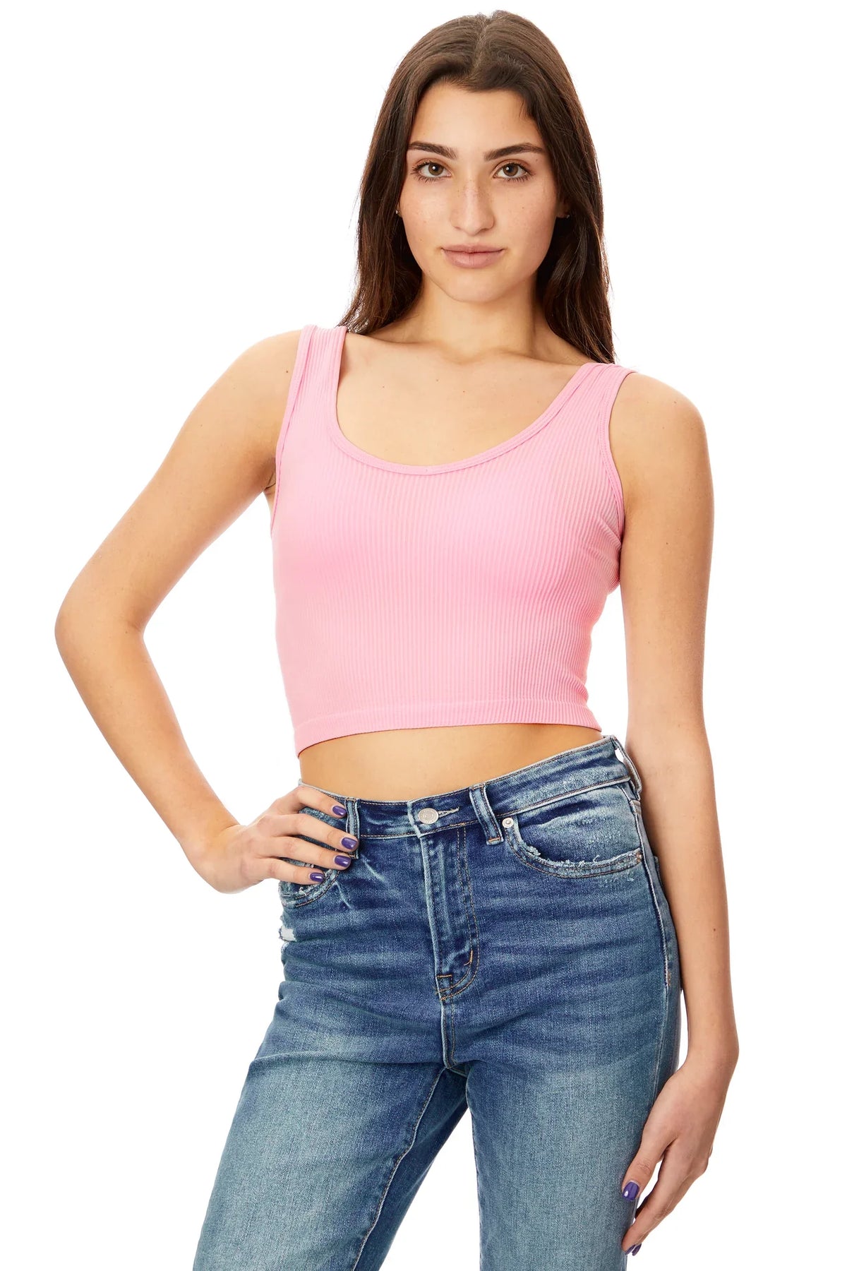 Suzette Ribbed Brami V-Neck Tank
